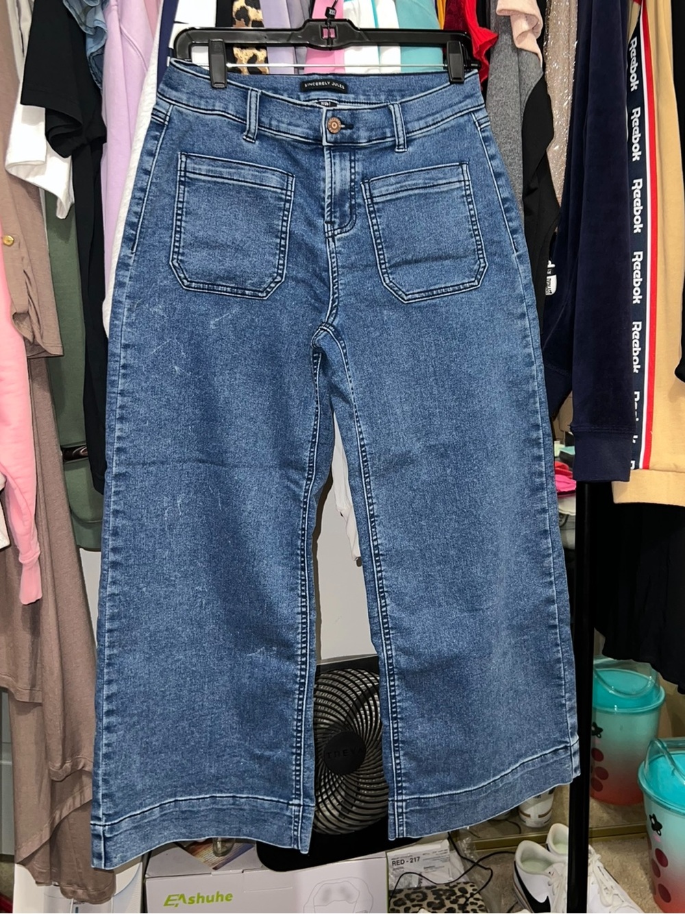 Sincerely Jules Wide-Leg Blue Denim Jeans
